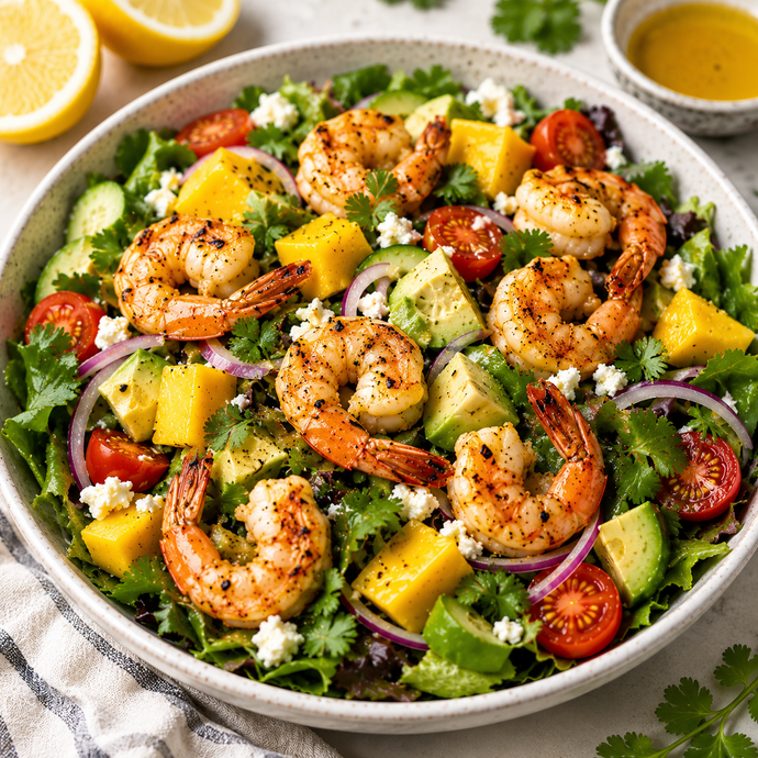 Tropical Grilled Shrimp & Mango Avocado Salad