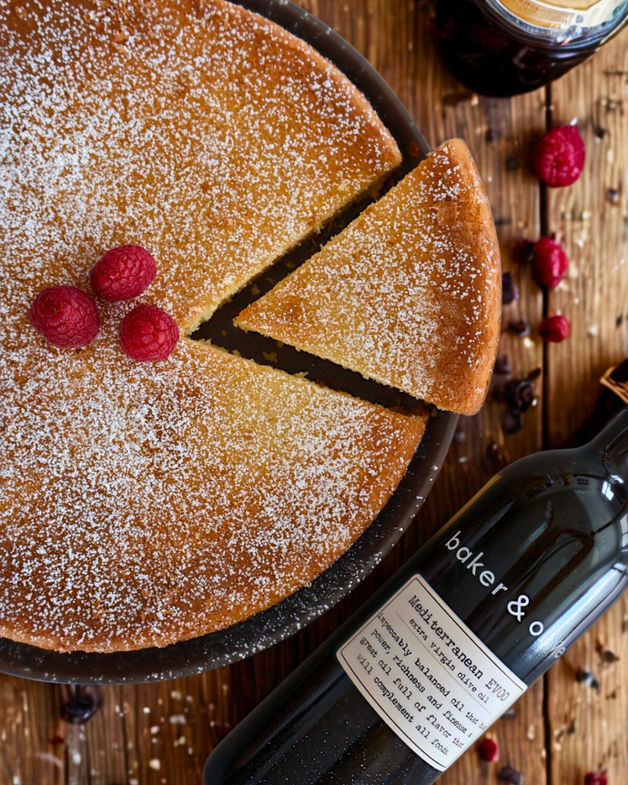 Cranberry Orange Olive Oil Cake with a Dark Chocolate Balsamic Glaze